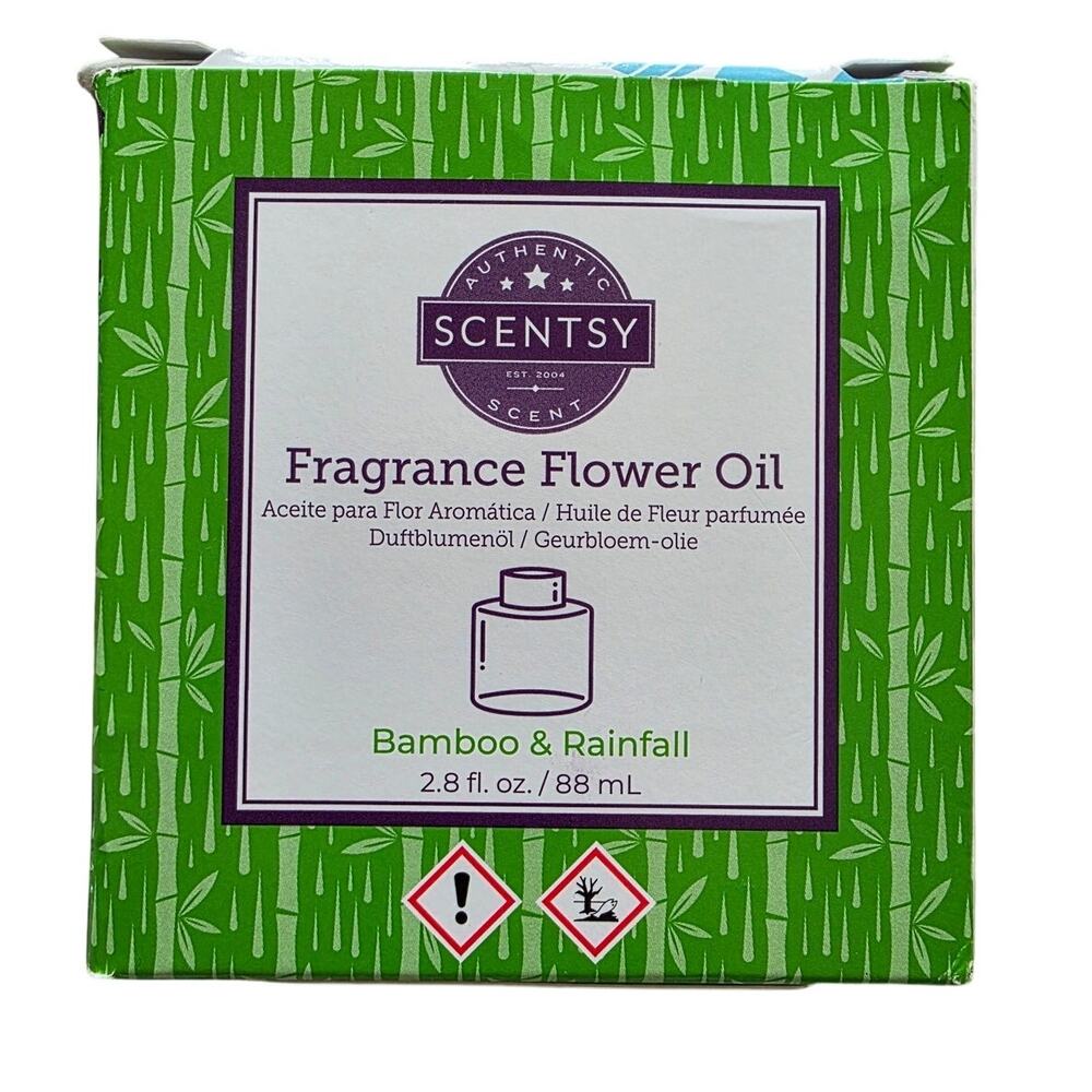 Scentsy Bamboo & Rainfall Fragrance Flower Oil Refill 2.8 oz 88mL NEW - Retired